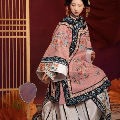 Classical Qing Dynasty Han Women Hanfu Cloak