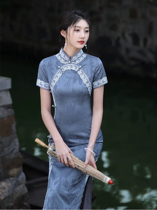 Elevated Vintage Charm Hanfu Qipao Cheongsam Dress Skirt, gifts for women 2024