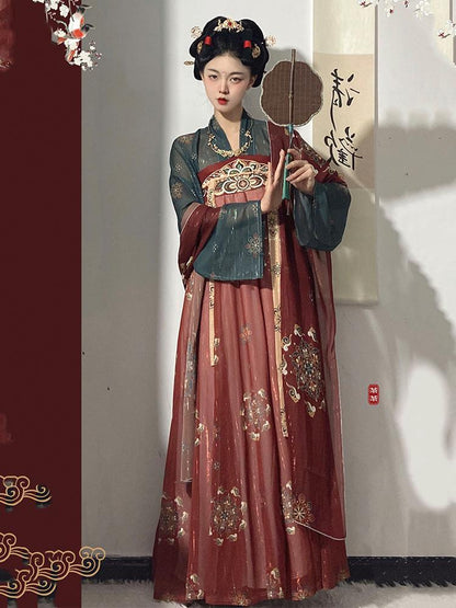 Tang Gilded Banquet Chest-length skirt Embroidery Daily