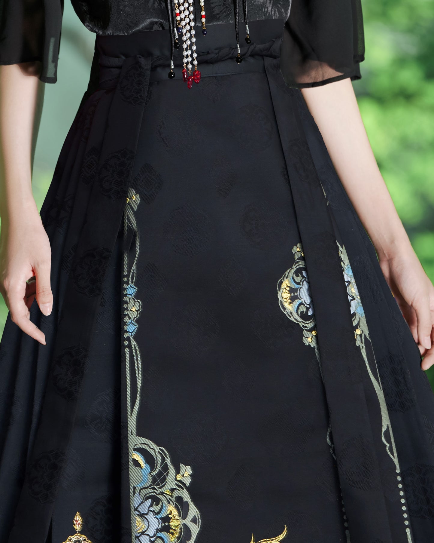 Horse Face High Waist Pleated Hanfu Qipao Cheongsam Dress Skirt, MaMianQun gifts for women 2024 #12047