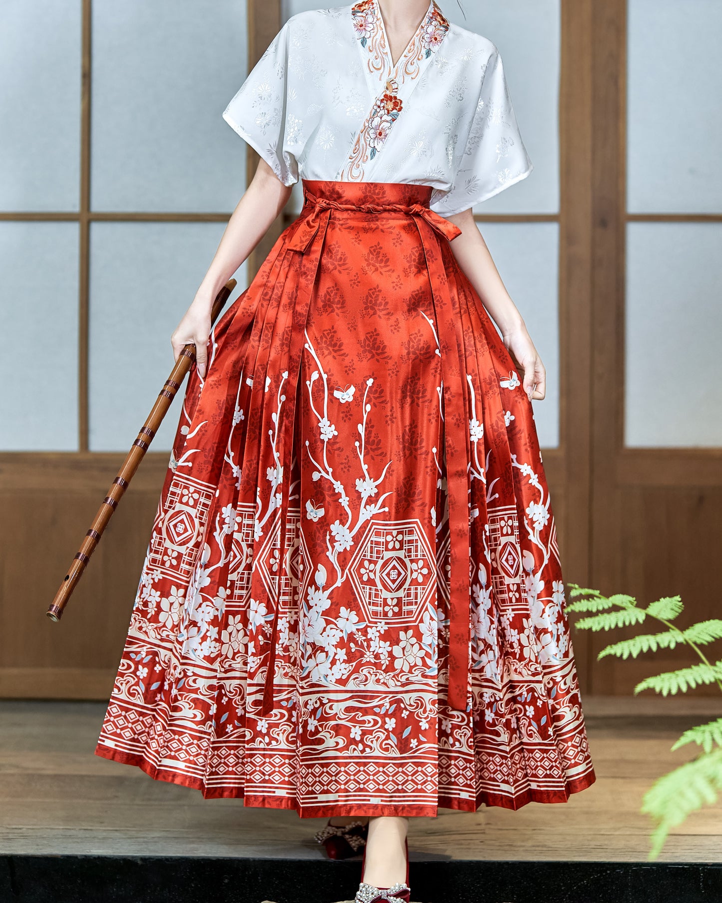 Horse Face High Waist Pleated Hanfu Qipao Cheongsam Dress Skirt, MaMianQun gifts for women 2024 #12183R