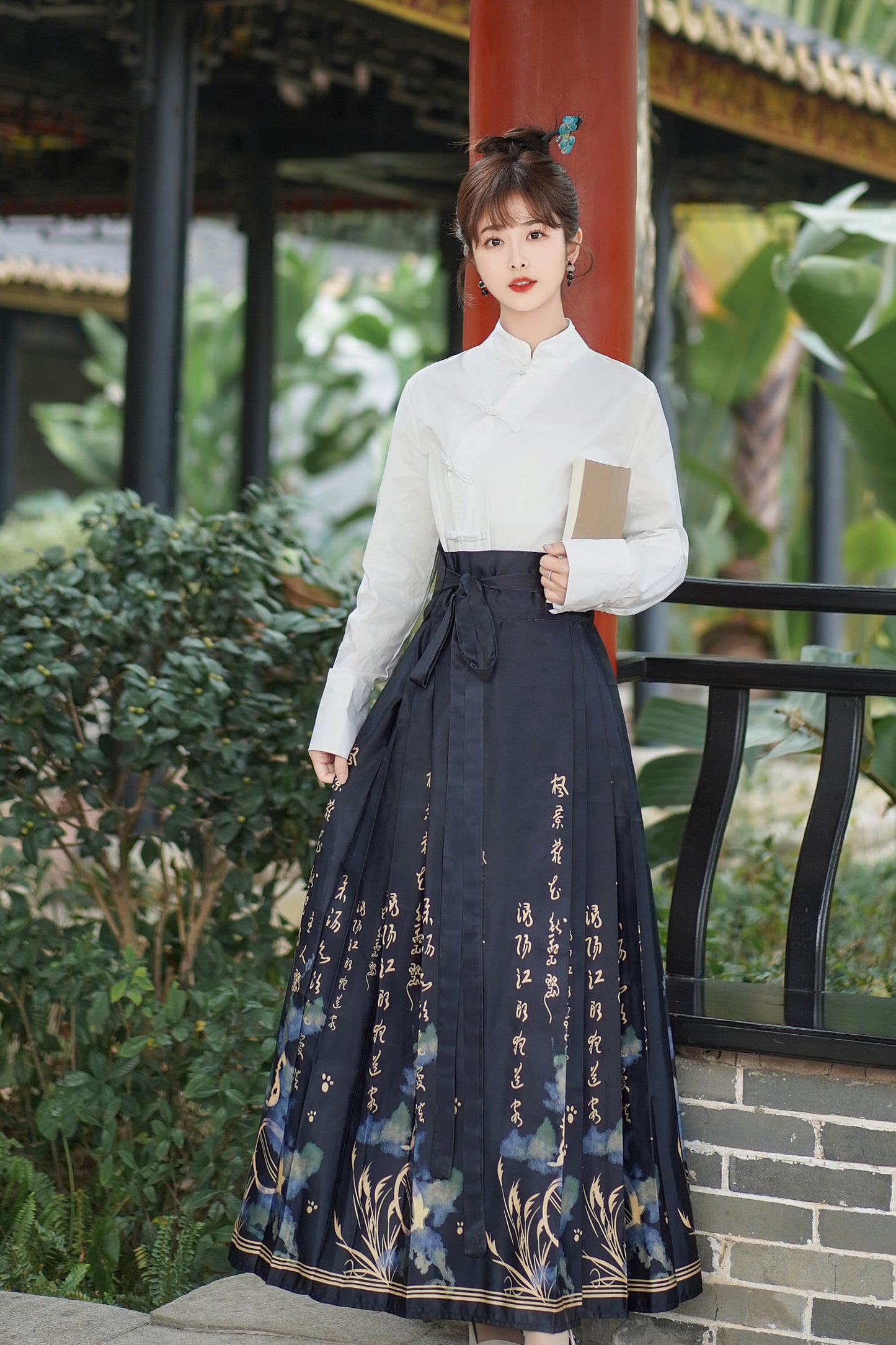 Horse Face High Waist Pleated Hanfu Qipao Cheongsam Dress Skirt, MaMianQun gifts for women 2024  #3696