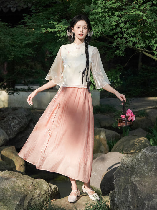 Lookbook Series Plus Size Printing Hanfu 2387+2388 Pink