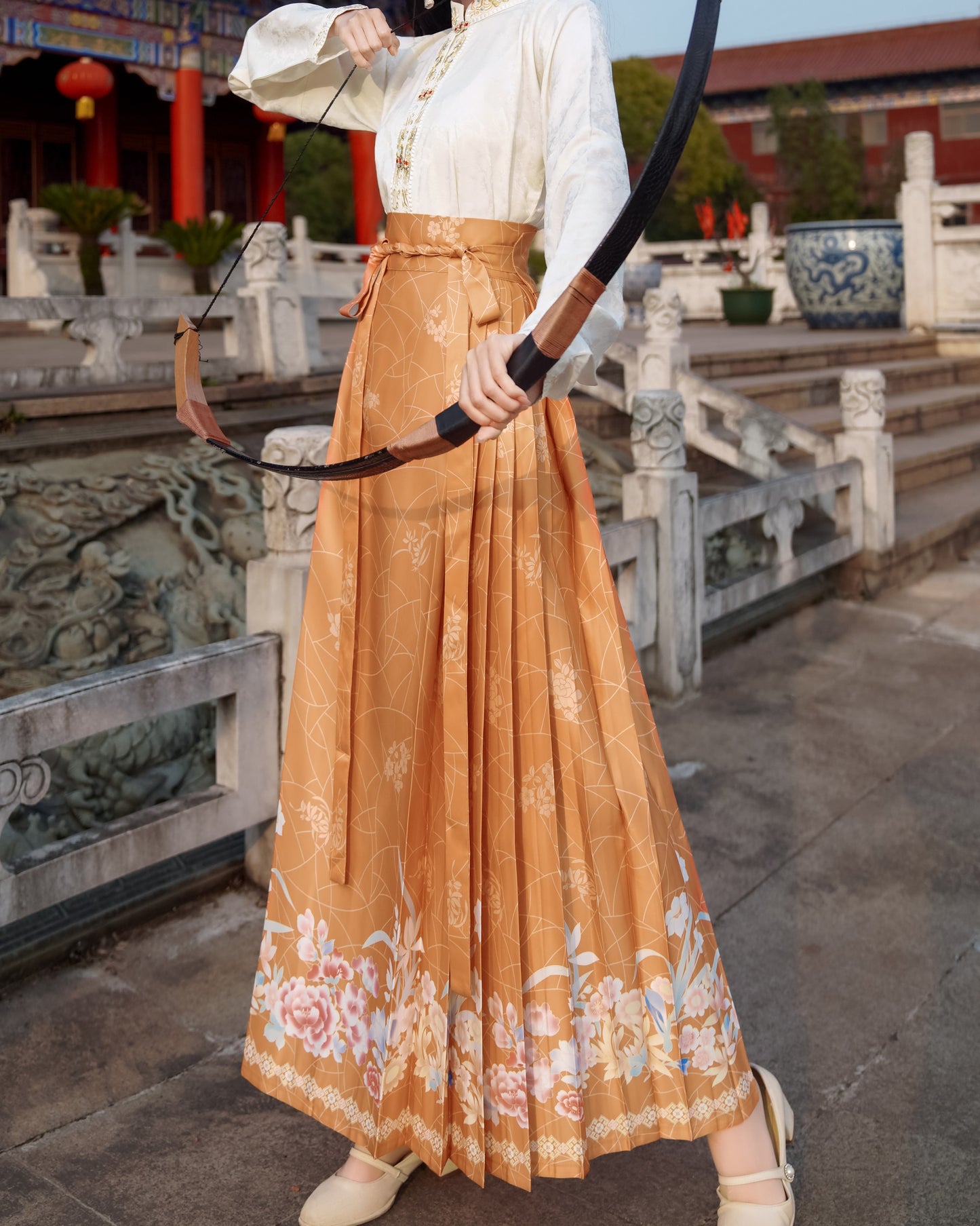 Horse Face High Waist Pleated Hanfu Qipao Cheongsam Dress Skirt, MaMianQun gifts for women 2024 #2305