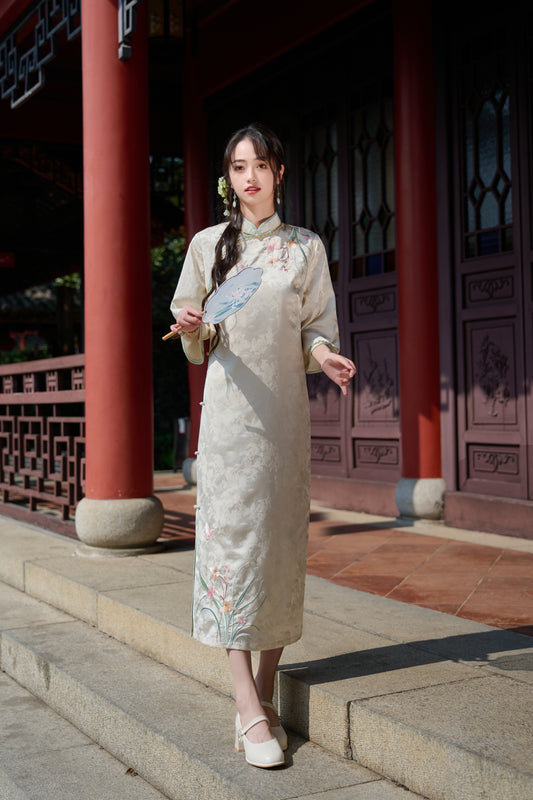 Lookbook Series Plus Size Printing Hanfu 8030+8031 Blue Beige