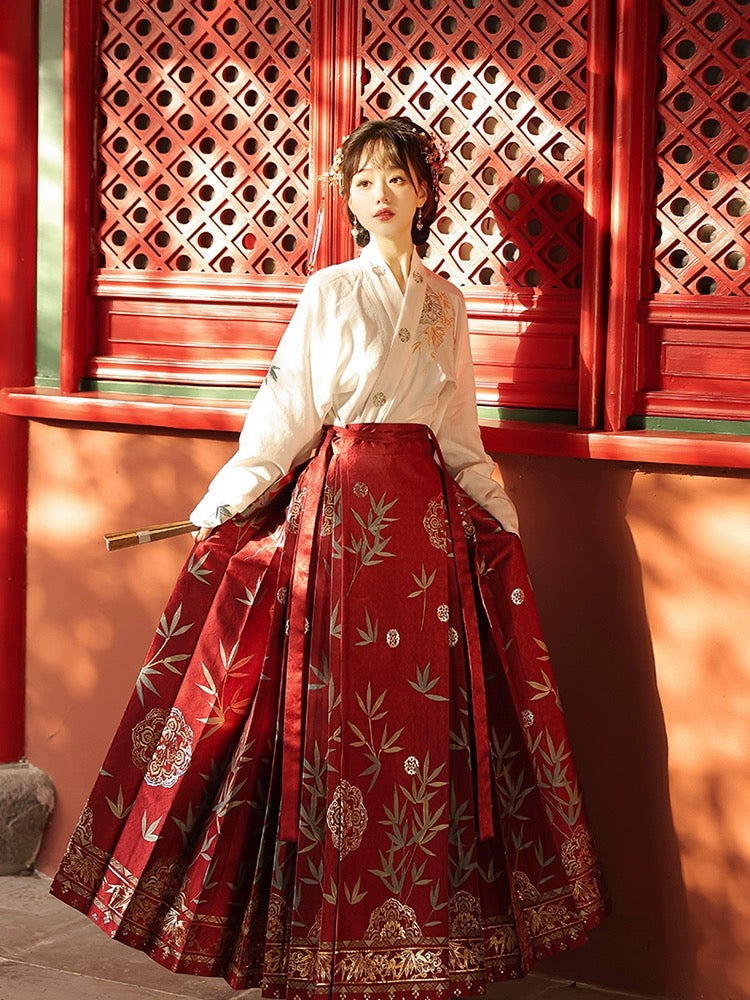 Radiant Red New China Style Hanfu Qipao Cheongsam Dress Skirt, gifts for women 2024