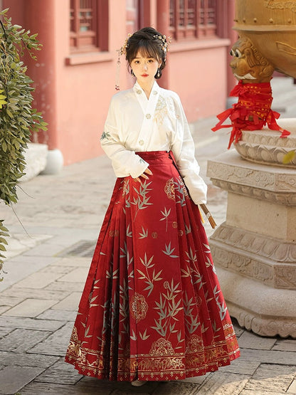 Radiant Red New China Style Hanfu Qipao Cheongsam Dress Skirt, gifts for women 2024