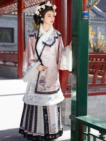 Qing Dynasty Traditional Hanfu Qipao Cheongsam Dress Skirt, gifts for women 2024