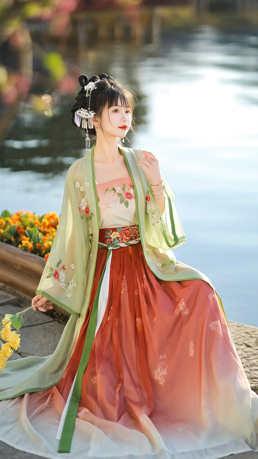 Song Dynasty Traditional Hanfu Qipao Cheongsam Dress Skirt, gifts for women 2024