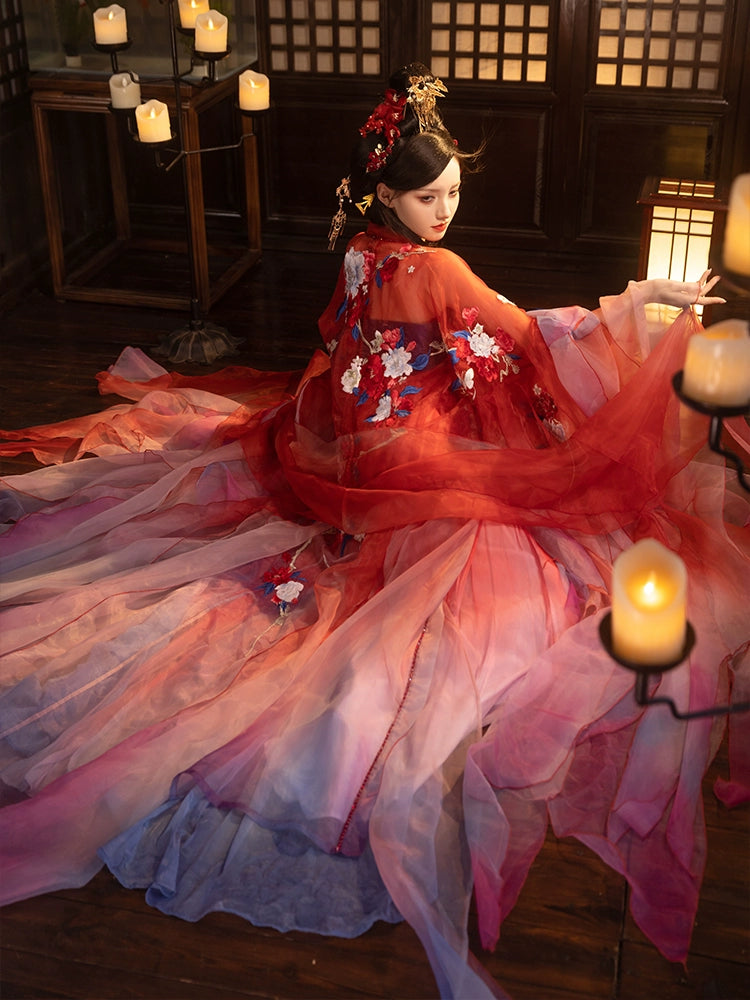 Twelve Flower Goddesses Series Pomegranate Hanfu Dress