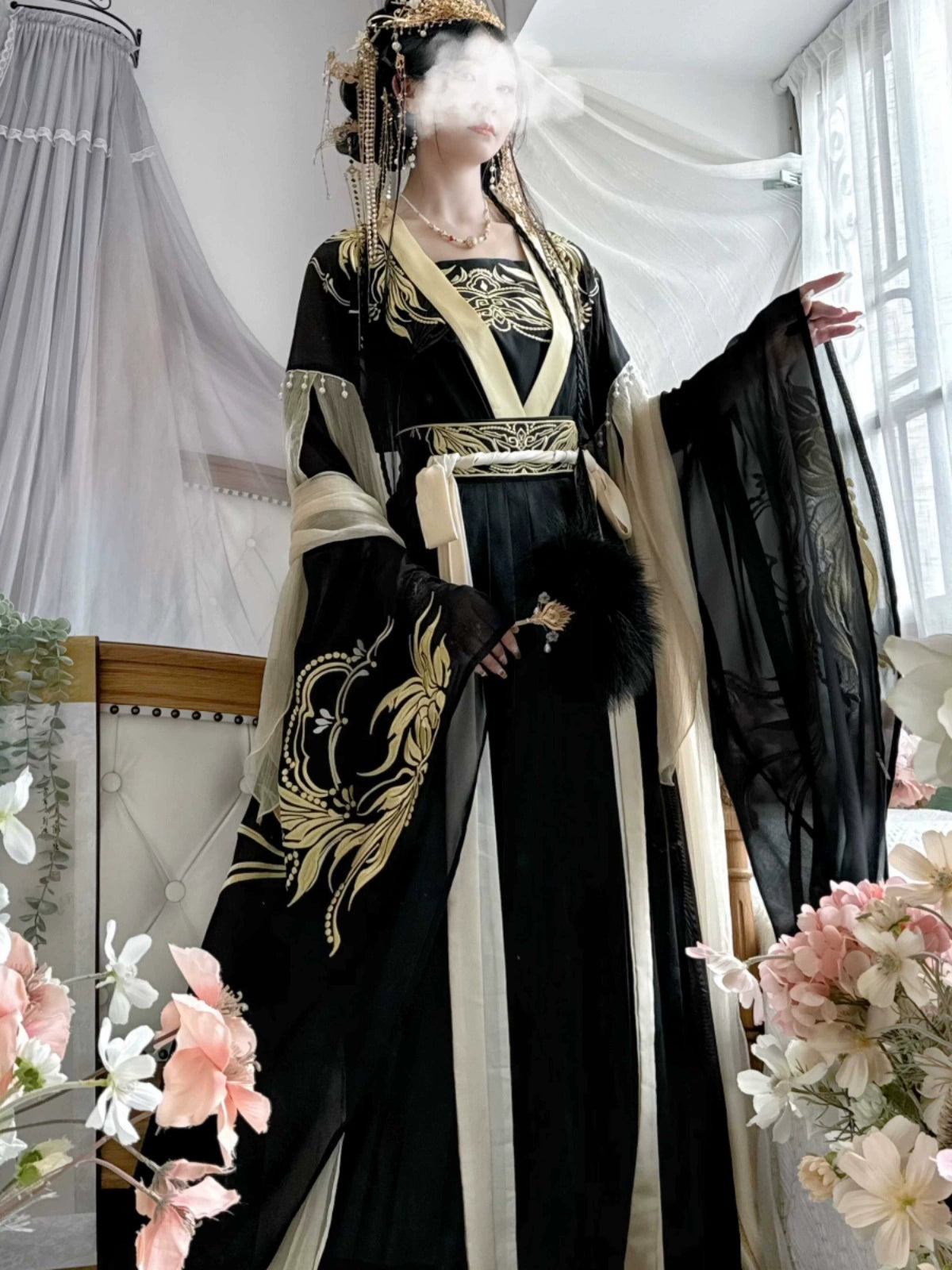 Lookbook Series 2025 Hanfu Surging Black Billow Red