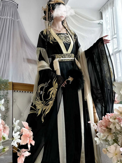 Lookbook Series 2025 Hanfu Surging Black Billow Red