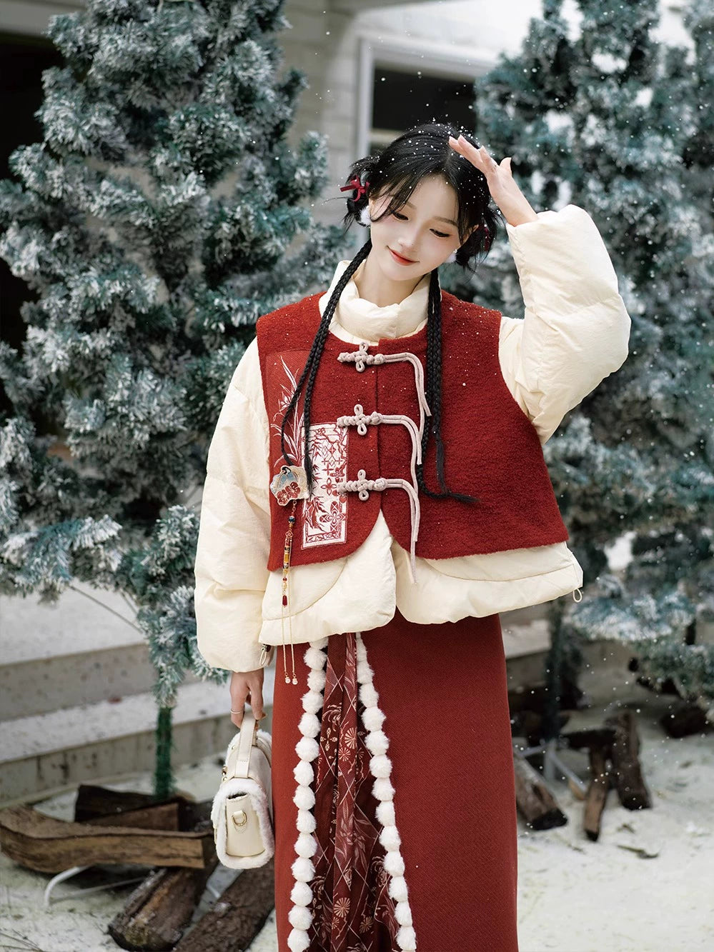 Lookbook Series Ethnic Winter Hanfu Red Velvet Sheff