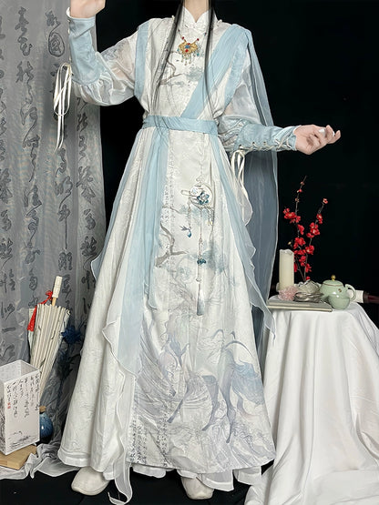 Lookbook Series Flower Poetry Unisex Men Hanfu