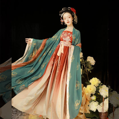 LOOKBOOK SERIES Tang Dynasty Khaki Red Green Hanfu