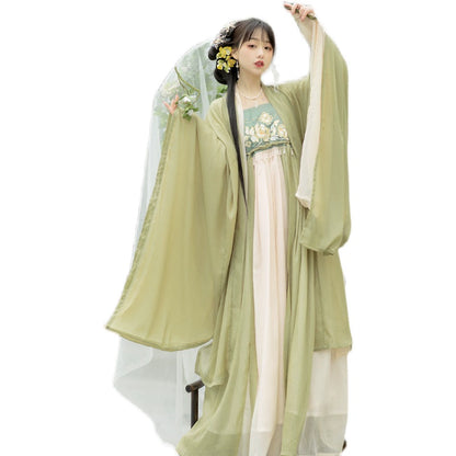 Matcha Tang Dynasty Myrobalan skirt Hanfu women's one-piece fairy-like authentic suit