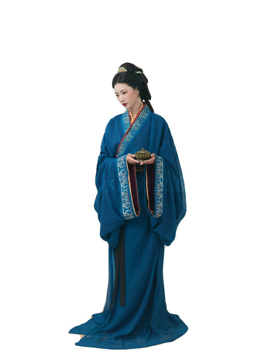 Qin Han 芷兰Women's Hanfu Warring States Robe Trailing DRESS