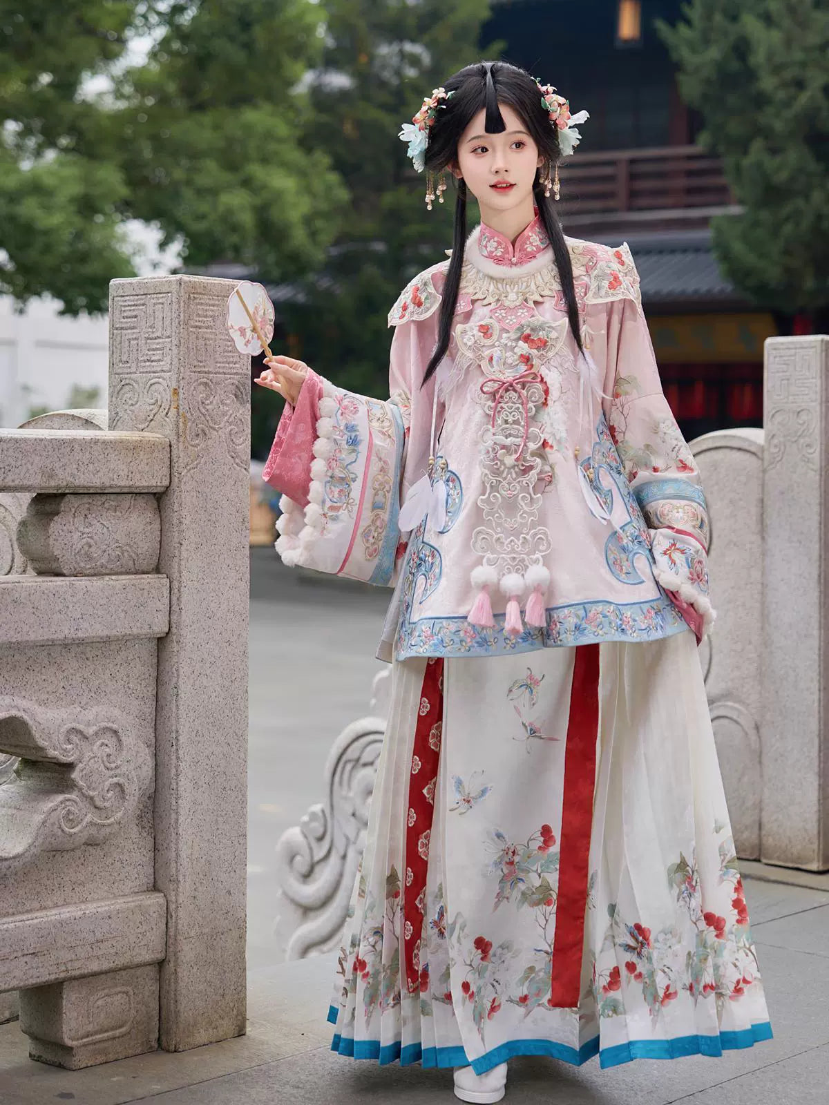 Cloud-Kissing Nature Series Ophio Bloom Qing Hanfu