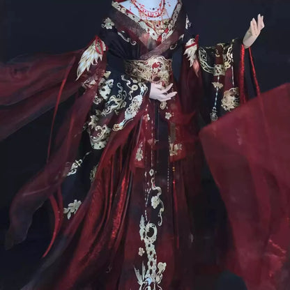 Haute Couture Series Woven Fabric Embroidered Hanfu Qing Huan Meet Dragon Wei Jin