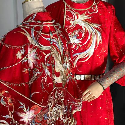 Haute Couture Series Woven Fabric Embroidered Hanfu Qing Huan Royal Phoenix Groom