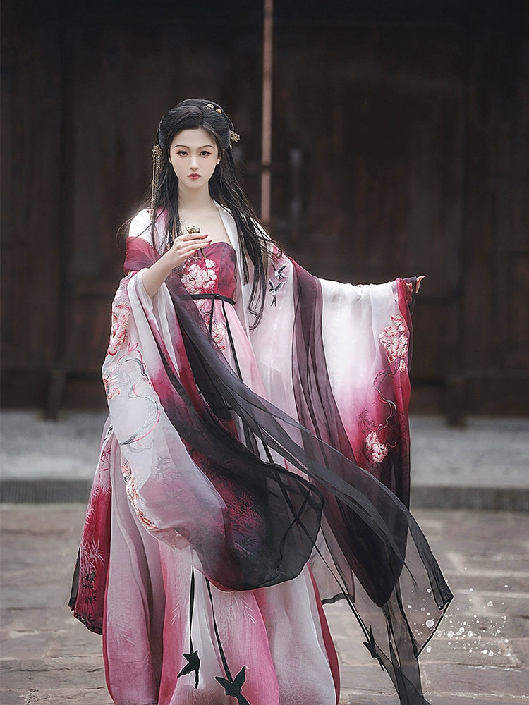 Ethereal Dreamscape Series Supreme Hanfu-Crimson Beauty