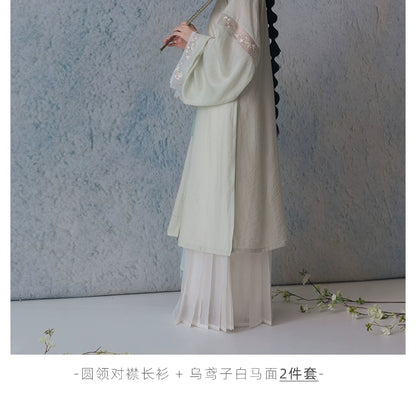 Shangyao Retreat Series White Green Ming Hanfu