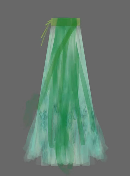 Oriental Aesthetics Series Elegant Verdure Hanfu Dress