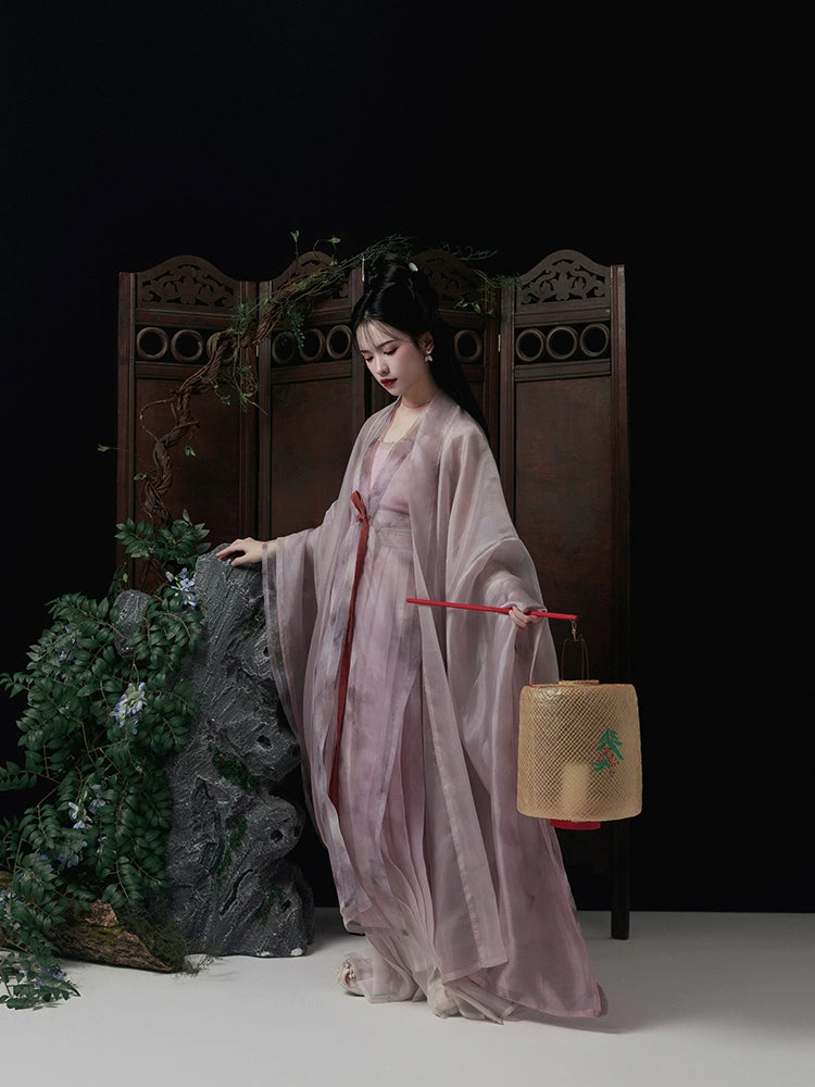 Shangyao Retreat Series Pink Purple Gradient Song Hanfu