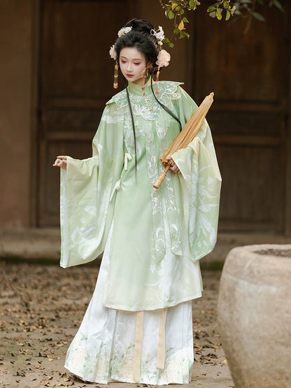 LOOKBOOK SERIES Ming Dynasty Horse Face Skirt Green Red Set