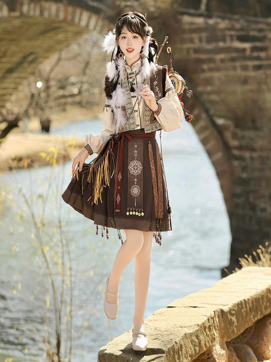 Han Element Series 2025 Hanfu Han-Element Outerwear Wine