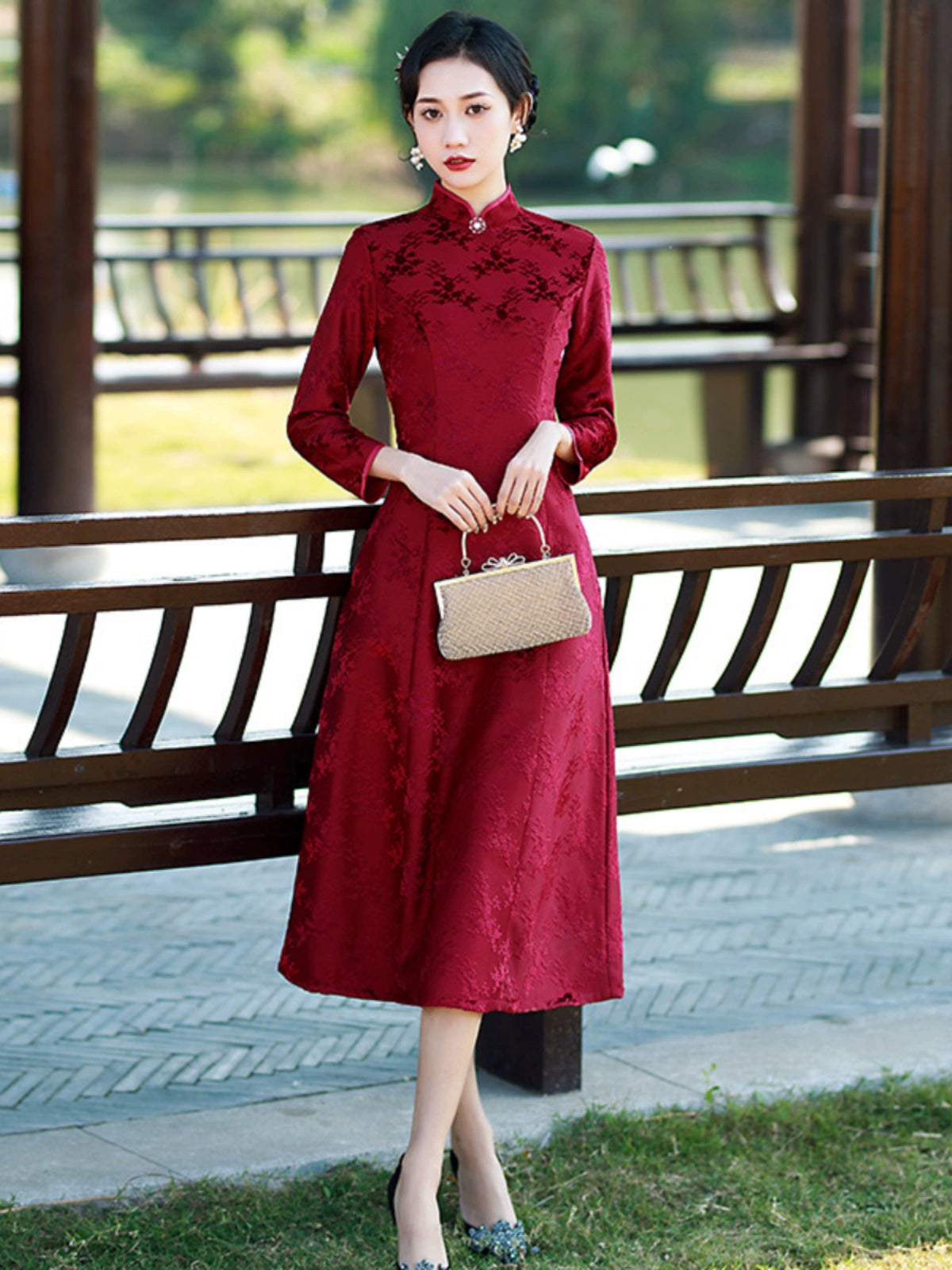 Plus Size Silk Autumn Winter Cheongsam Qipao 21