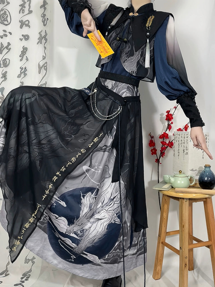 Flower Poetry Martial Arts Style Unisex Hanfu