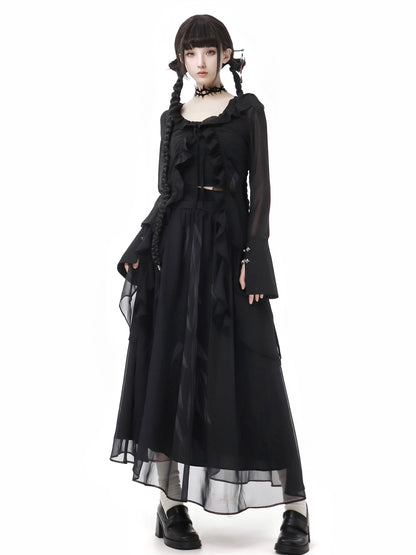 New Chinese Style Mix Slim Skirt Willow Suit