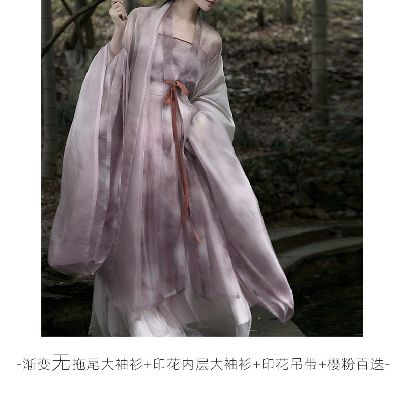 Shangyao Retreat Series Pink Purple Gradient Song Hanfu