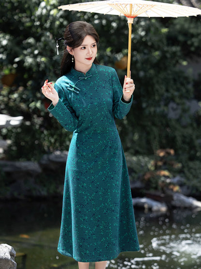 Plus Size Silk Autumn Winter Cheongsam Qipao 20