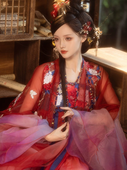 Twelve Flower Goddesses Series Pomegranate Hanfu Dress