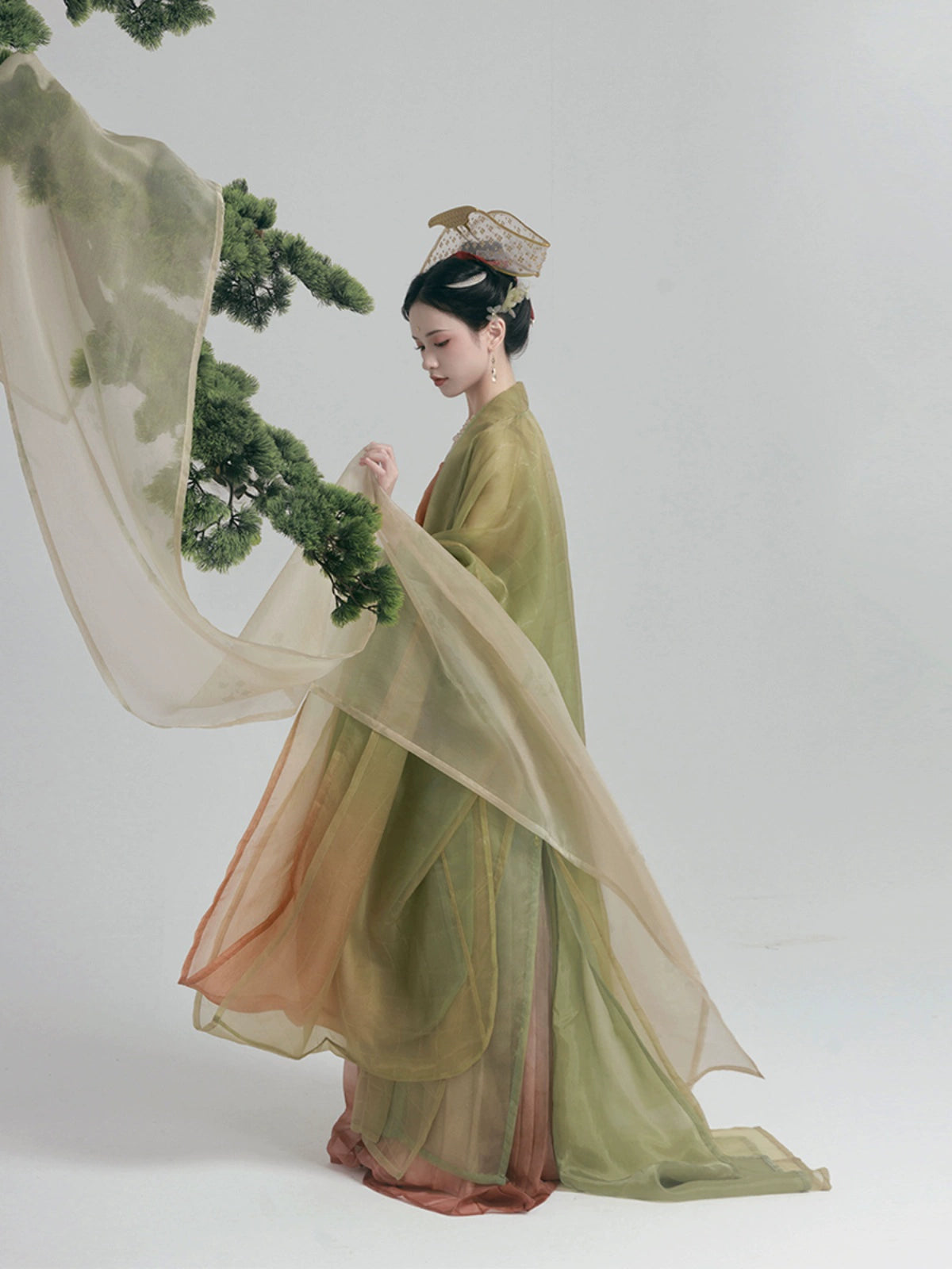 Shangyao Retreat Series Green Gradient Song Hanfu