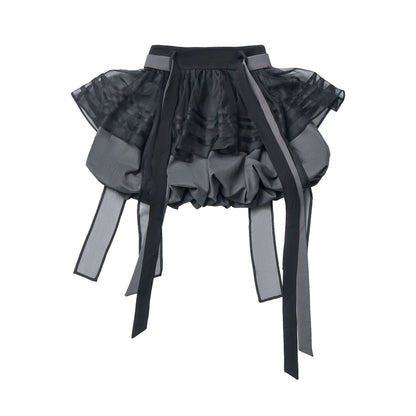 New Chinese Style Mix Slim Skirt Black Salt Suit