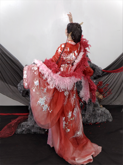 Haute Couture Series Woven Fabric Embroidered Qing Huan Phoenix Warring States Robe