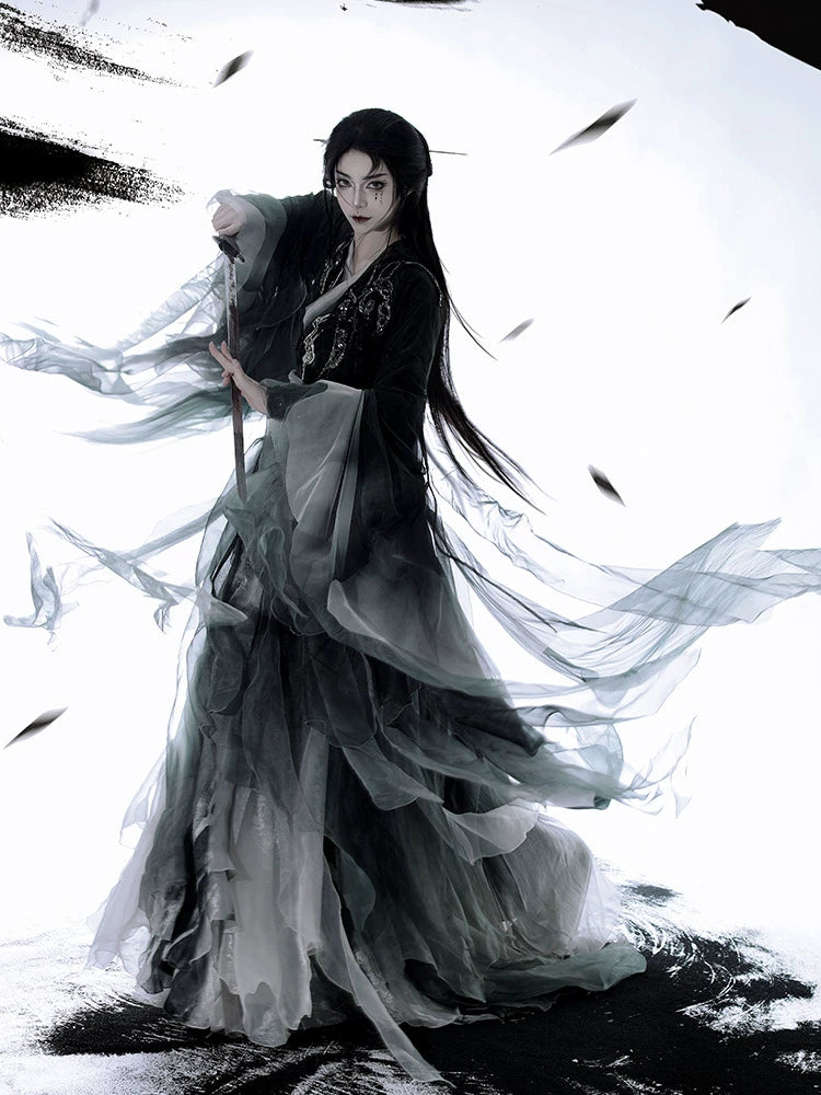 Wuxia Chic Series Ink Mist Gown