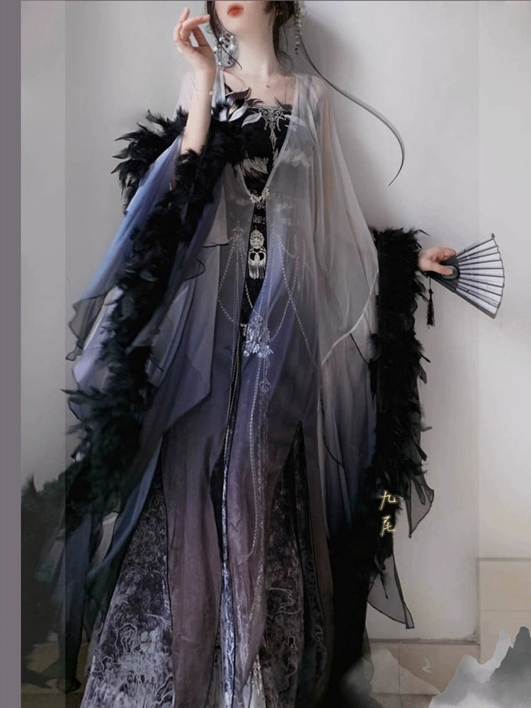 Ethereal Dreamscape Series Supreme Hanfu-Dusky Plumage Adorned with Rainbow-like Elegance