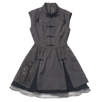 New Chinese Style Mix Slim Skirt Cool Sensation Suit