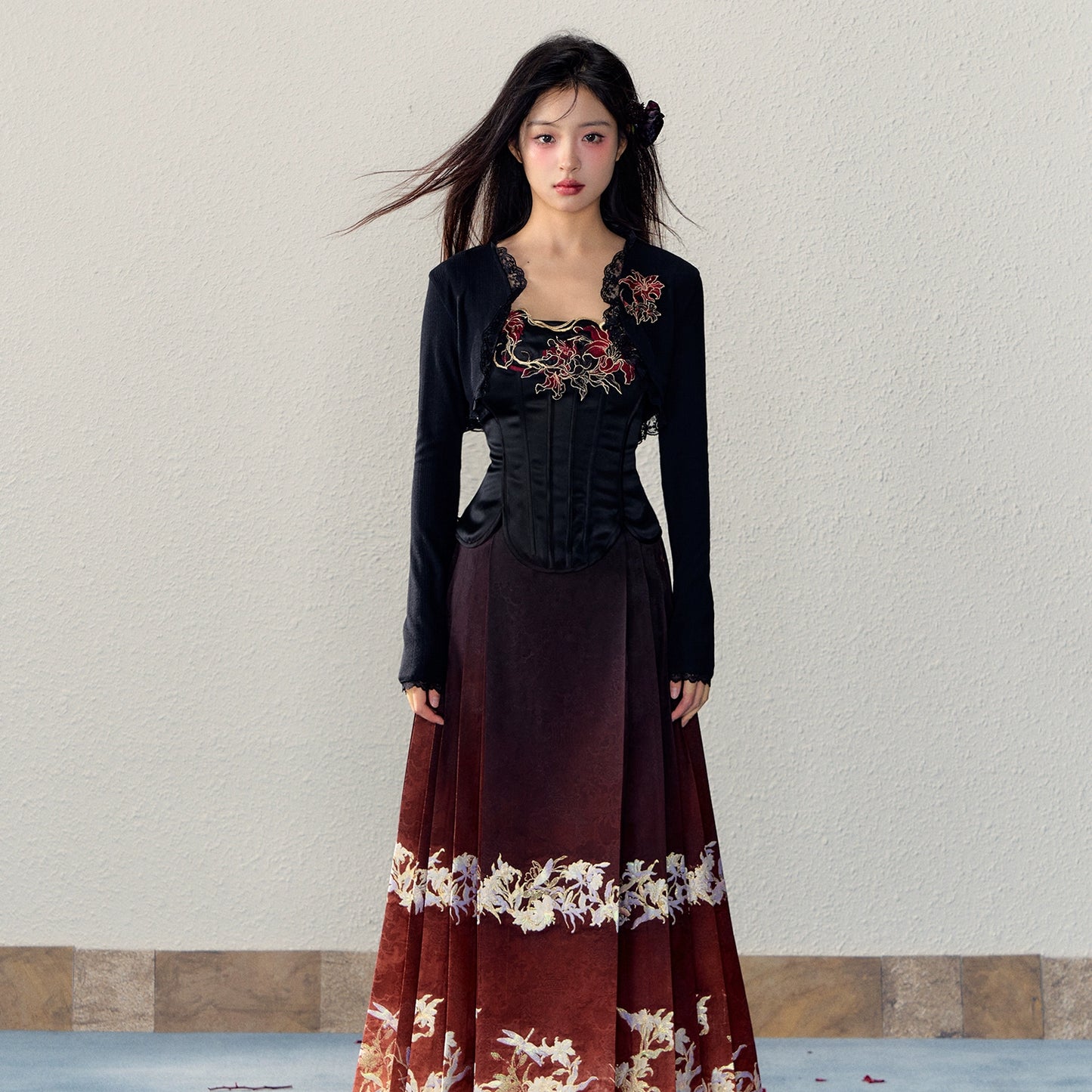 Lookbook Series Strings High-Grade Fabrics Ming Dynasty Dark Hanfu