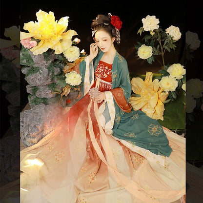 LOOKBOOK SERIES Tang Dynasty Khaki Red Green Hanfu