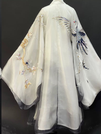 Haute Couture Series Woven Fabric Embroidered Hanfu Qing Huan Crane Third