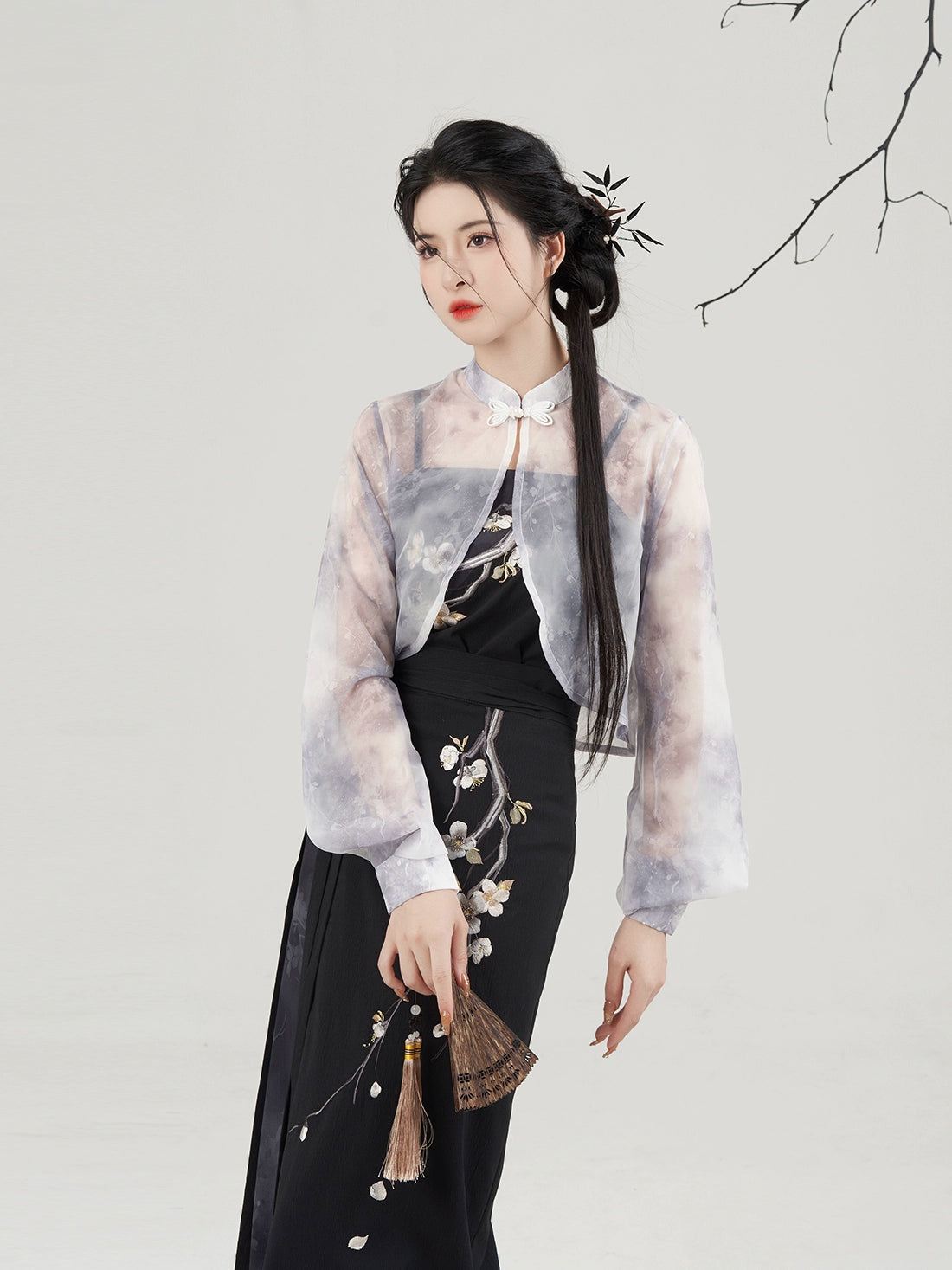 Lookbook Series Weaving Improved Plum Blossom Tube Top Skirt