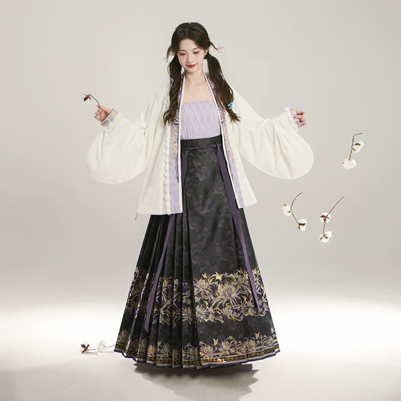 Hanshang Hualian Ming Modern Hanfu Mamian Skirt