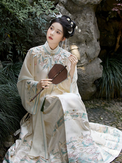 Lookbook Series Hanfu Cloud Shoulder Chinese Style Horse Face Skirt Set