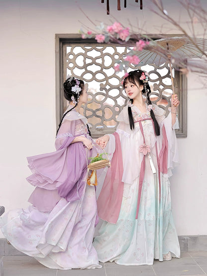 LOOKBOOK SERIES Tang Dynasty White Purple Shirt Hanfu