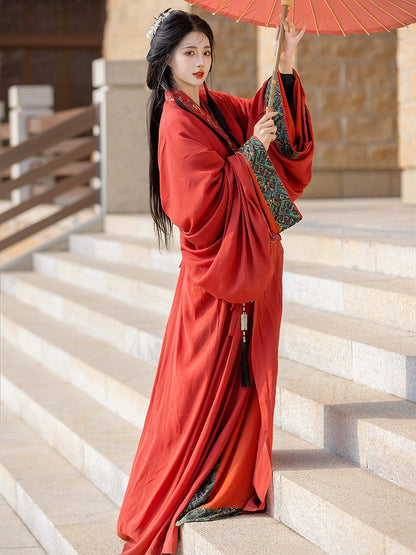 Warring States Robe Straight Hem Trailing Daily Original Hanfu Women